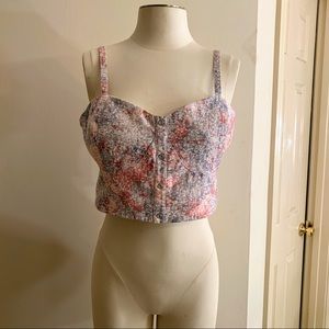 🌹🌷 Floral Padded Crop Top Size Large🌷🌹